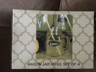 Mason Jar Mugs With Handles 16oz 4-pk Personalize Name With Chalk Family Gift • $20.82