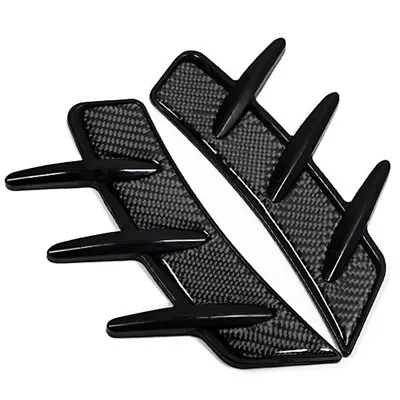 2pcs Carbon Fiber Look Car Fender Air Flow Vent Wing Decor Sticker Accessories  • $22.40