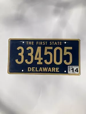 Collectors Item 2014 Delaware License Plate #334505. Start Your 50 State Lot Now • $9.99