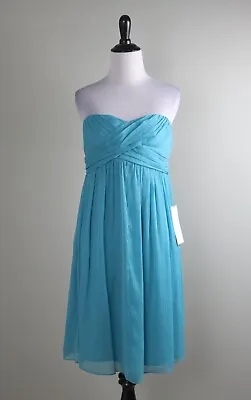 J.CREW NWT $248 Taryn Chiffon Strapless Lined 100% Silk Bridesmaid Dress Size 8 • $49.99