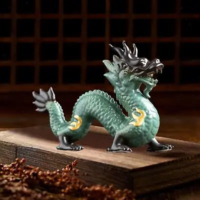 Traditional Chinese Porcelain Dragon Statue Figurine For Desk Office Stylish • $44.25