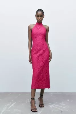 £29.99 • Buy Zara 2023 Lace Halter Dress Ref 8746/597 Size Xl New
