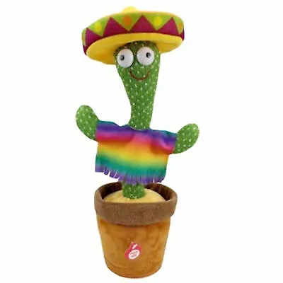 120 Songs Talking Cactus Doll Repeat Dancing Kawaii Talk Toy Speak Sound Record • £8.59