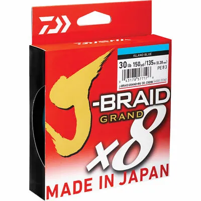 Brand New - Daiwa J Braid Grand X8 150 Yds Island Blue Braid Fishing Line - Choo • $39.99