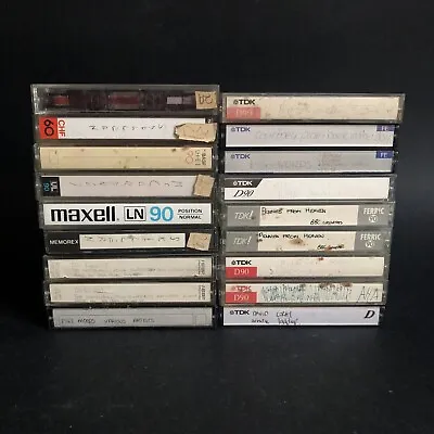 Bundle Of 18 Recordable Used Ex-Blank Cassette Tapes TDK/Memorex/Maxell Etc • £12.99