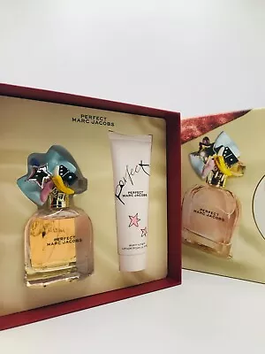 Marc Jacobs Perfect 2pc Set Women Parfum Spray 1.6 Oz Body Lotion 2.5 Oz New • $104.95