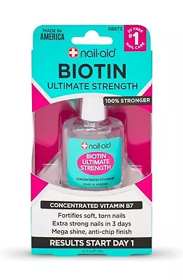Nail-Aid Biotin Ultimate Strength Nail Treatment & Strengthener Clear 0.55 Fl Oz • $6.99