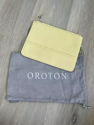 $19.95 • Buy Oroton Womens Pouch With Zip Top Yellow Leather