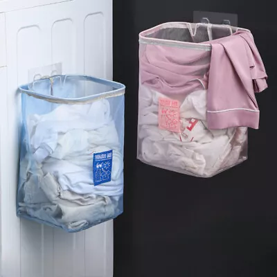 Laundry Basket Wall Hanging Dirty Clothes Mesh Large Storage Bag Space Saving • $11.09
