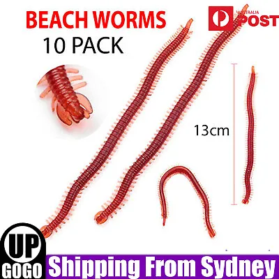 $8.98 • Buy 10pcs Beach Worm Plastics Fishing Lures Worm Lure Snapper Whiting Bait Fake Bait