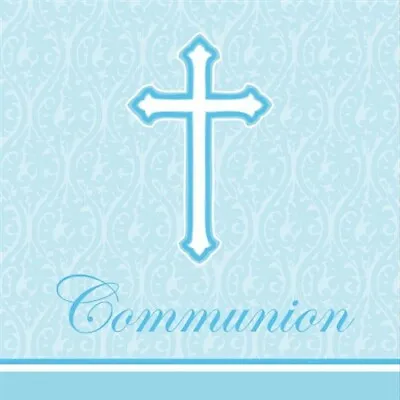 Faith Blue Communion Lunch Napkins Religious Party Supplies Decorations • £3.17