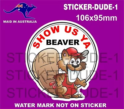 Funny Show Us Your Beaver Sticker 4x4 Accessories For Toolbox Welder Beer Fridge • $5.50