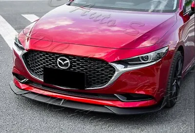 $39.99 • Buy For 19-23 Mazda 3 Mazda3 JDM Matt Black Front Bumper Lower Body Kit Lip 3pcs