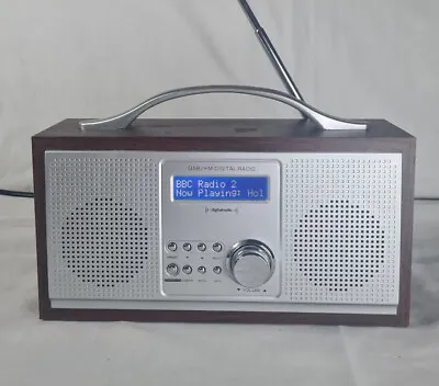£24.99 • Buy Red Wooden DAB / FM Digital Radio Dual Power Model 583-151 Retro Red Radio