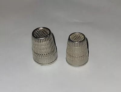 2 Thimble Vintage Silver Tone West Germany Metal Thimble Sewing Quilting • $20