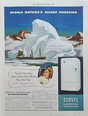 1938 Servel Electrolux Gas Refrigerator Vintage Ad Rivals Natures • $14.95