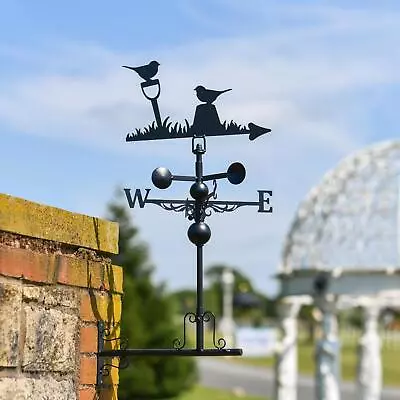 Deluxe Miniature Steel Pair Of Robins Weathervane In Black • £45