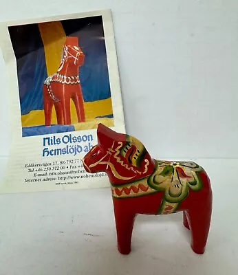Vintage Small Carved Wooden Swedish Dala Horse By Nils Olsson 3  • $19.99