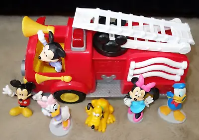 Disney Junior Mickey Mouse Fire Engine Truck Lights Sounds And Figures Lot • $22.90