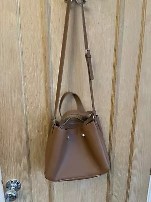 ZARA Tan Brown Faux Leather Tote Crossbody Handbag BNWOT • £20