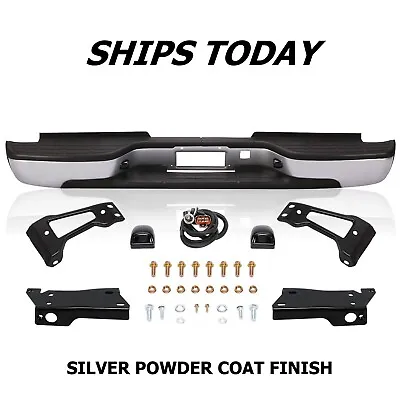 NEW Painted Silver Rear Bumper Assembly For 2001-2006 Silverado Sierra 2500 3500 • $179.88
