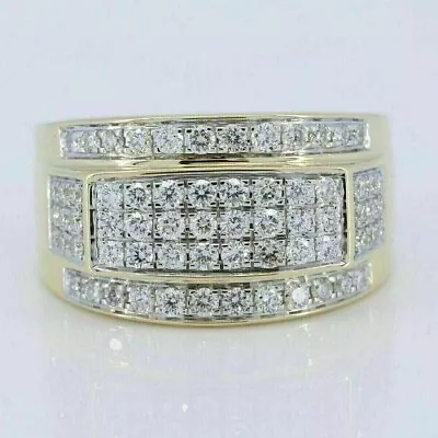 2.00 Ctw Round Certified Moissanite Men's Wedding Ring 10K Solid Yellow Gold • $829.20