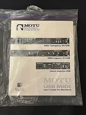 MOTU USB MIDI User's Guide For Macintosh With CD • $34.95