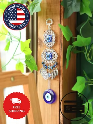 Turkish Blue Evil Eye Protective Wall Hanging Decor Amulet Ornament • $11.99