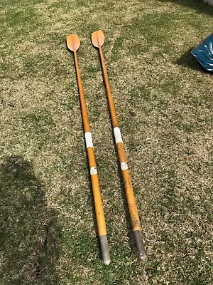 Set Of 2 Vintage 117  PIATENDOSI Wooden Paddle Oars • $599