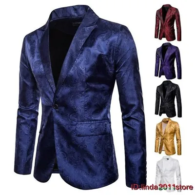 UK Mens Sequin Suit Top Jacket Coat Pattern Sparkly Shiny Fancy Dress Magician • $28.33