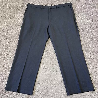 Haggar Cool 18 Pro Pants 44X29 Classic Fit Flat Front Gray Dress Pants • $8