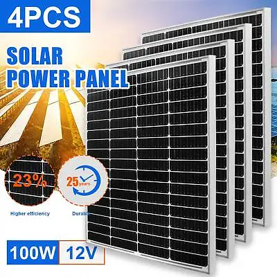 Solar Panel 12V 100W 200W 400W Watt Monocrystalline For Home RV Caravan Boat • $128.58