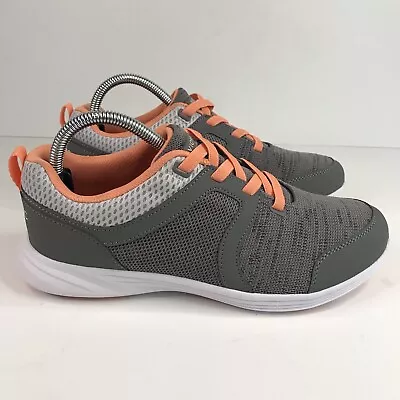 NEW Vionic Malta Women’s 8.5 Wide Grey Orange Gored Laced Slip On Shoes Sneakers • $49.99