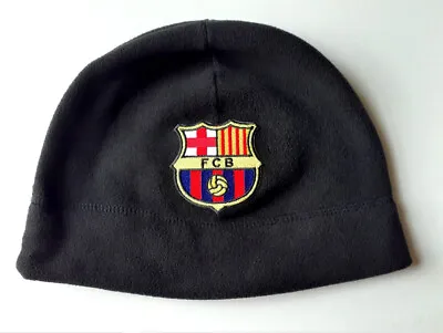 FCB FC Barcelona Soccer Winter Hat Skull Cap Beanie Fleece Warm Black Red NEW • $19.95