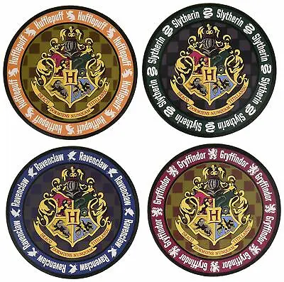 Harry Potter Hogwarts Crests Round Cork Coasters Set Of 4 Houses • $3.60
