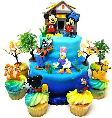Mickey Mouse Clubhouse Birthday Cake Topper Set With Mickey And Minnie Mouse • $25.95