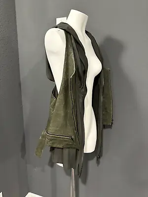 HAIDER ACKERMANN Leather Hooded Vest Size 42 • $680