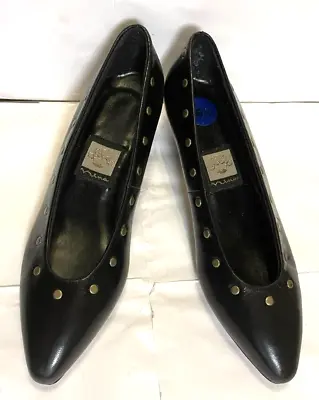 New Without Box Minor Defect Nina Black Leather Pumps Size 6.5 US Please Read • $10