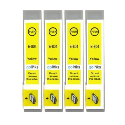 £8.99 • Buy 4 Yellow Ink Cartridges For Epson Stylus Photo PX650, PX730WD, R265, RX585
