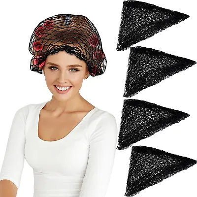4 Pack Triangle Hair Net For Rollers Women Sleeping Crochet Hair Net • $11.16