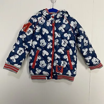 Mickey Mouse Disney Kids NWT Full Zip Puffer Hooded Jacket Size 4. • $44.99