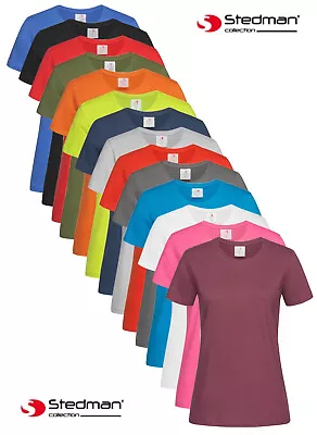 Stedman Ladies Fit Tshirt Short Sleeve 100% Cotton Classic Tee Womens T-Shirt • £5.99