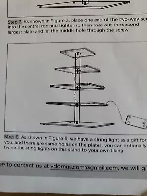 Vdomus Pastry Stand 4 Tier Acrylic Cupcake Display Stand With LED String Lights • $30