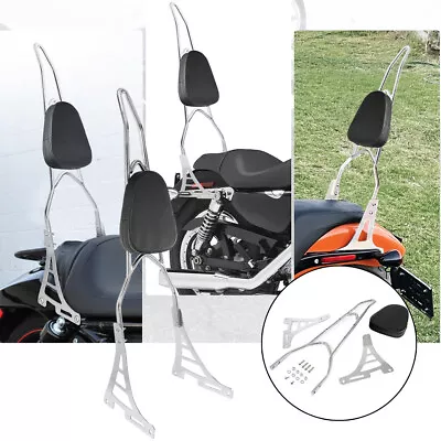 $79.99 • Buy Black Passenger Backrest Pad Sissy Bar Cushion For Harley Sportster XL 883 1200