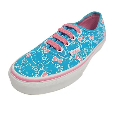 Hello Kitty Vans Shoes Pink & Blue Print Sneakers Women Size 5.5  RARE • $39.89