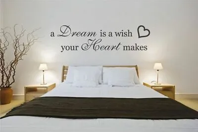 A DREAM IS A WISH YOUR HEART MAKES Love Room Wall Words Decal Quote Lettering  • $17.16