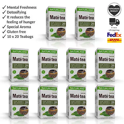 Natural Herbal Yerba Mate Leaf Vegan Tea For Mental Freshness 10 X 20 Teabags • £72.98