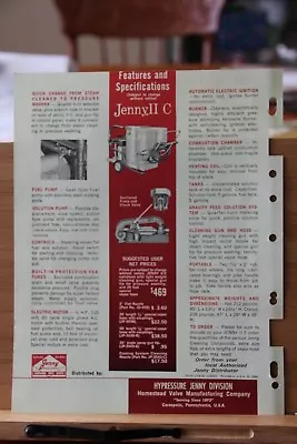 Brochure Jenny 2 II Steam Cleaner Pressure Washer Coraopolis Pennsylvania PA  • $15