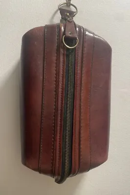 Vtg Utili Kit By Bosca Men's Leather Toiletry Essentials Travel Zip Bag Case USA • $23.90