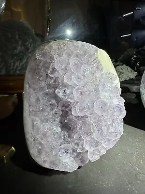 Stunning LARGE Amethyst Cut Base Cluster Crystal Quartz Geode  3.97 Lbs • $45